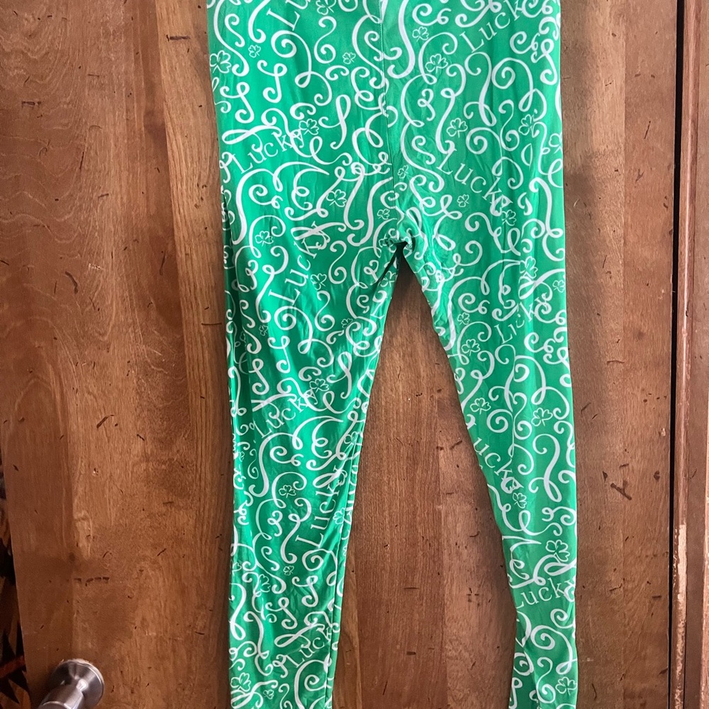 LuLaRoe Green Swirl Leggings